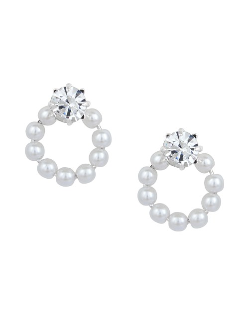 Korean Made Cubic Zirconia Stylish Dailywear Pearl Stud Earring For Women (KTWJESS111824)